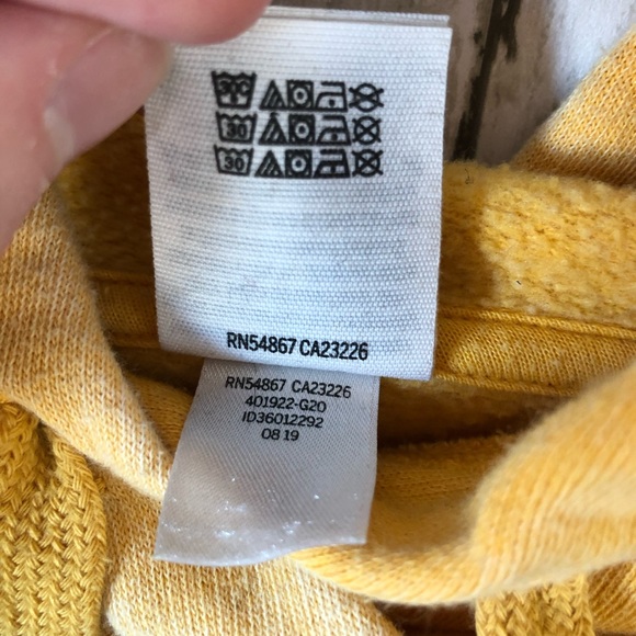 PINK Victoria’s Secret Vintage Wash Fleece Hoodie Yellow Pullover size Medium - Picture 4 of 9